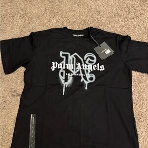 Palm Angels Black and White Logo Tee